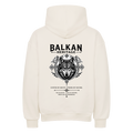 BALKAN HERITAGE Heavyweight Oversized Hoodie in Natural Raw mit Wolf-Backprint