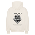 LUPUL DACIC Heavyweight Oversized Hoodie in Natural Raw mit dakischem Wolf-Backprint