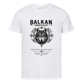 BALKAN HERITAGE Premium Organic T-Shirt in Weiß mit großem Wolf-Frontprint