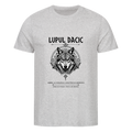 Lupul Dacic Premium Organic Unisex T-Shirt in Heather Grey mit dakischem Wolf-Frontprint