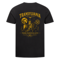 Transylvania Land of Legends Organic Unisex T-Shirt in Schwarz mit Schloss- und Mond-Backprint