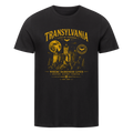 Transylvania Land of Legends Organic Unisex T-Shirt in Schwarz mit Schloss- und Mond-Frontprint