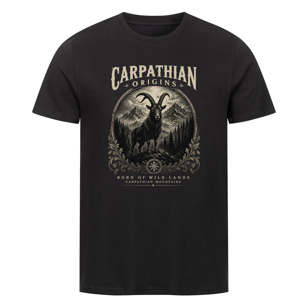 CARPATHIAN ORIGINS Organic T-Shirt in Schwarz mit Karpaten-Motiv