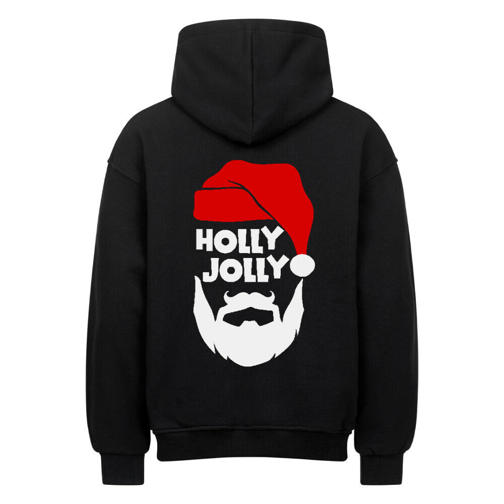 Schwarzer Weihnachts-Hoodie mit Santa-Design – Holly Jolly Print – CapraNoirLab Streetwear