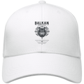 BALKAN HERITAGE Wolf Organic Cap in Weiß mit gesticktem Wolf-Motiv auf der Vorderseite