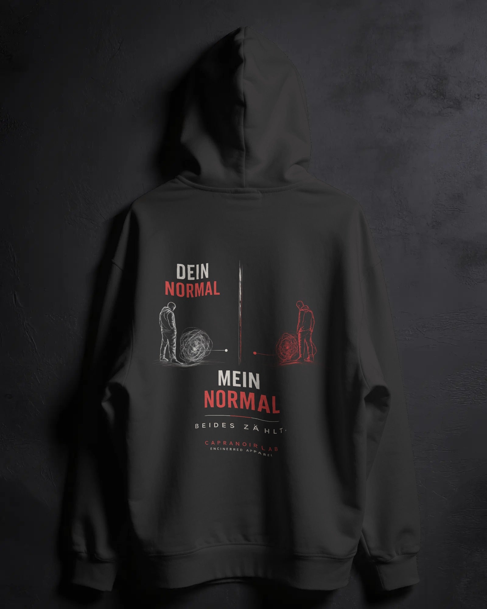 CapraNoirLab – DEIN NORMAL // MEIN NORMAL – Premium Oversized Hoodie